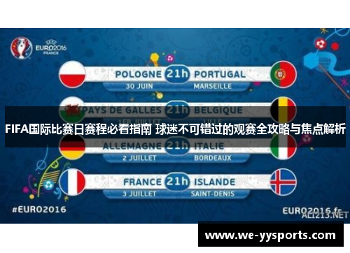 FIFA国际比赛日赛程必看指南 球迷不可错过的观赛全攻略与焦点解析 FIFA国际比赛日赛程必看指南 球迷不可错过的观赛全攻略与焦点解析